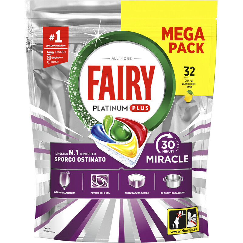 FAIRY PLATINUM PLUS MIRACLE 30 MINUTI LIMONE X32 CAPS