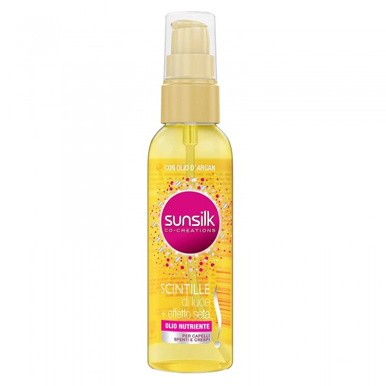 SUNSILK SCINTILLE DI LUCE + EFFETTO SETA OLIO NUTRIENTE 75ML CON OLIO D'ARGAN