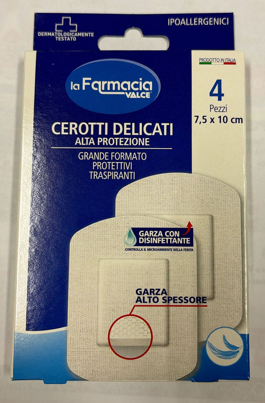 LA FARMACIA VALCE CEROTTI DELICATI 4PZ 2X CM.7,5X7,5 2X CM.7,5X10
