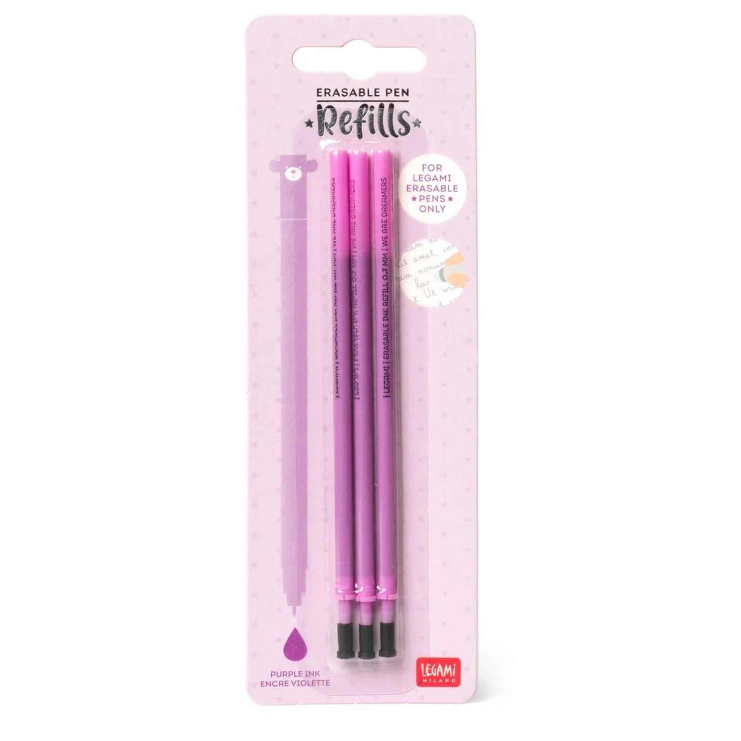 LEGAMI MILANO 3 REFILL PENNA GEL CANCELLABILE INCHIOSTRO VIOLA