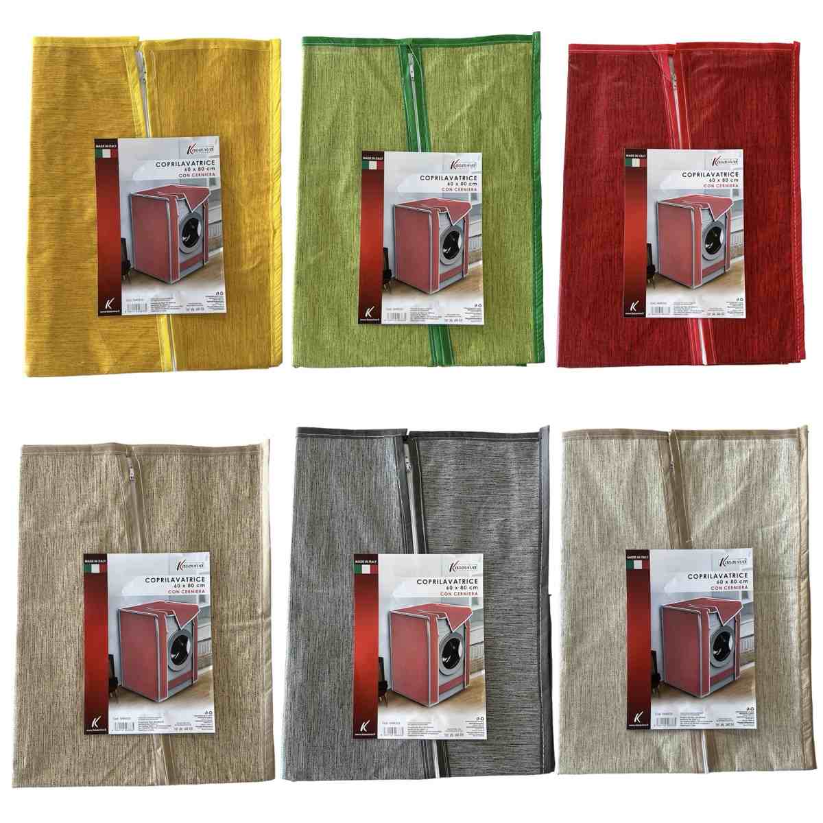 KASAVIVA COPRILAVATRICE TINTA UNITA CON CERNIERA CM.60X80 COLORI ASSORTITI