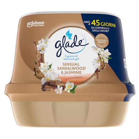 GLADE ASSORBIODORI FRAGRANCE GEL 180GR SENSUAL SANDALWOOD & JASMINE