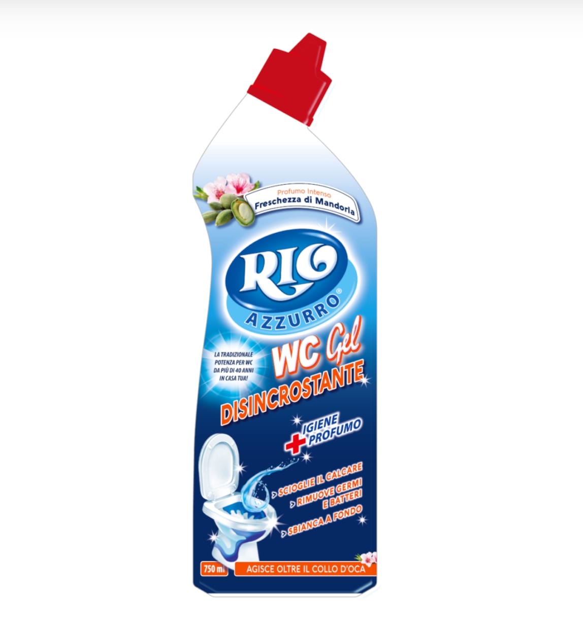 RIO AZZURRO WC GEL 750ML DISINCROSTANTE FRESCHEZZA DI MANDORLA