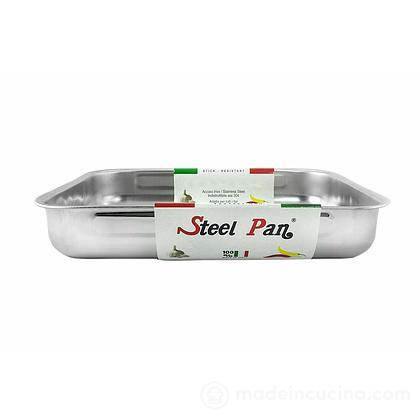 STEEL PAN L.ANTIGRAFFIO TEGLIA RETTANGOLARE CM.20X14 ACCIAIO 18/10