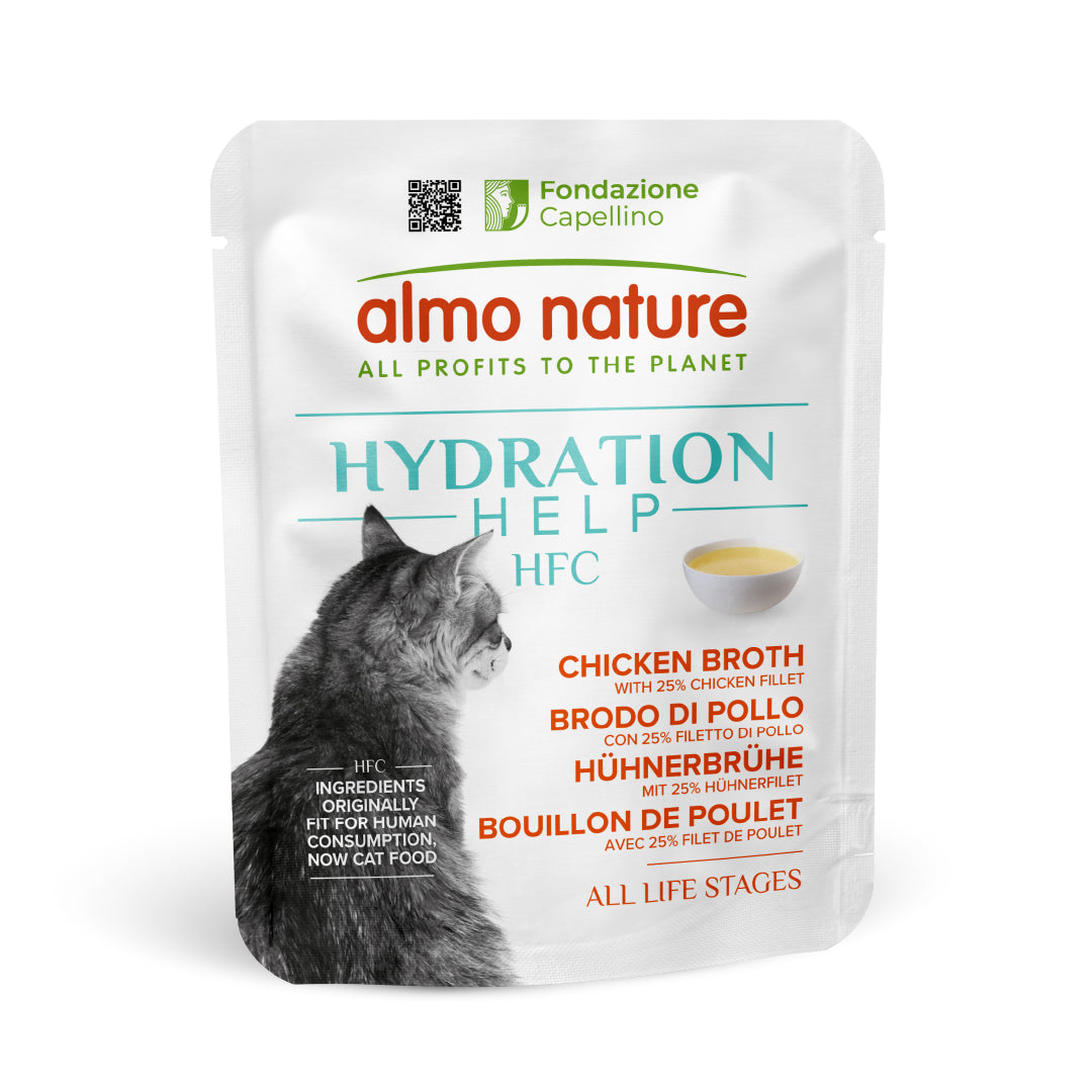 ALMO NATURE HYDRATION HELP HFC GATTO 50G BRODO DI POLLO CON 25% FILETTO DI POLLO