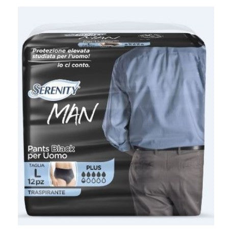 SERENITY MAN PANTS BLACK TAGLIA L 12PZ