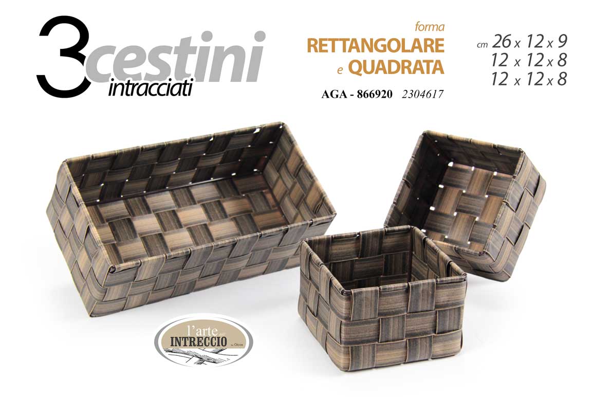 GICOS CESTINO INTRECCIATO FORMA RETTANGOLARE CM.26X12X9