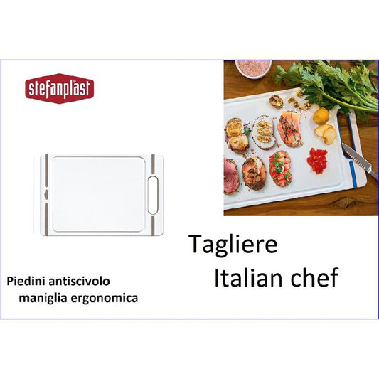 STEFANPLAST TAGLIERE ITALIAN CHEF L BIANCO/TORTORA CM.34X22