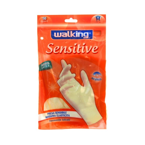 WALKING SENSITIVE LATEX 10PZ M 7-7 1/2