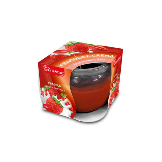 SETABLU HOME CANDELA PROFUMATA SHRINK IN VETRO 70GR FRAGOLA E CREMA