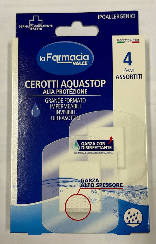 LA FARMACIA VALCE CEROTTI AQUASTOP 4PZ 2X CM.7,5X7,5 2X CM.7,5X10