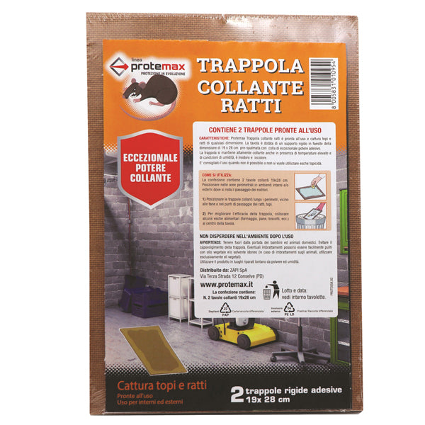 PROTEMAX TRAPPOLA COLLANTE RATTI CM.19X28 2PZ