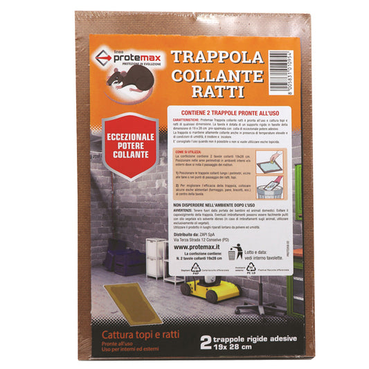 PROTEMAX TRAPPOLA COLLANTE RATTI CM.19X28 2PZ