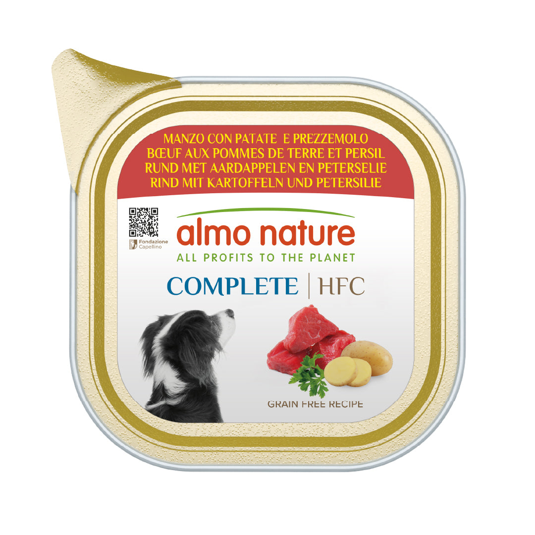 ALMO NATURE COMPLETE HFC CANE 150G MANZO CON PATATE E PREZZEMOLO