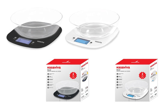 KASAVIVA BOWL BILANCIA DA CUCINA DIGITALE CON CIOTOLA 5KG COLORI ASSORTITI