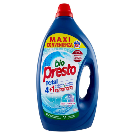 BIO PRESTO LAVATRICE LIQUIDO 2,25L 50LAV. TOTAL 4+1 IGIENE & FRESCHEZZA