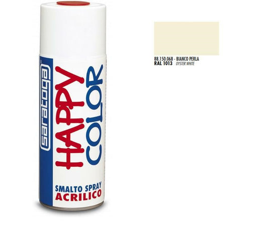 SARATOGA HAPPY COLOR SMALTO SPRAY BIANCO PERLA RAL400ML RAL 1013