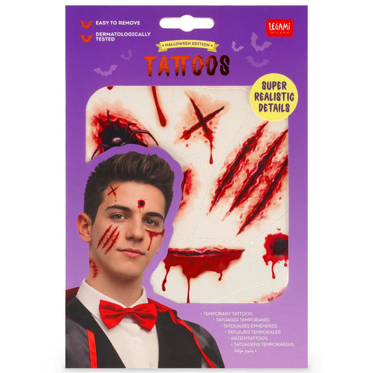 LEGAMI MILANO HALLOWEEN CREEPY TATTOOS TATUAGGI TEMPORANEI VISO E CORPO