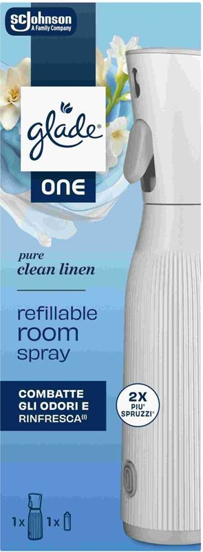 GLADE ONE BASE SPRAY RICARICABILE + RICARICA 10ML PURE CLEAN LINEN
