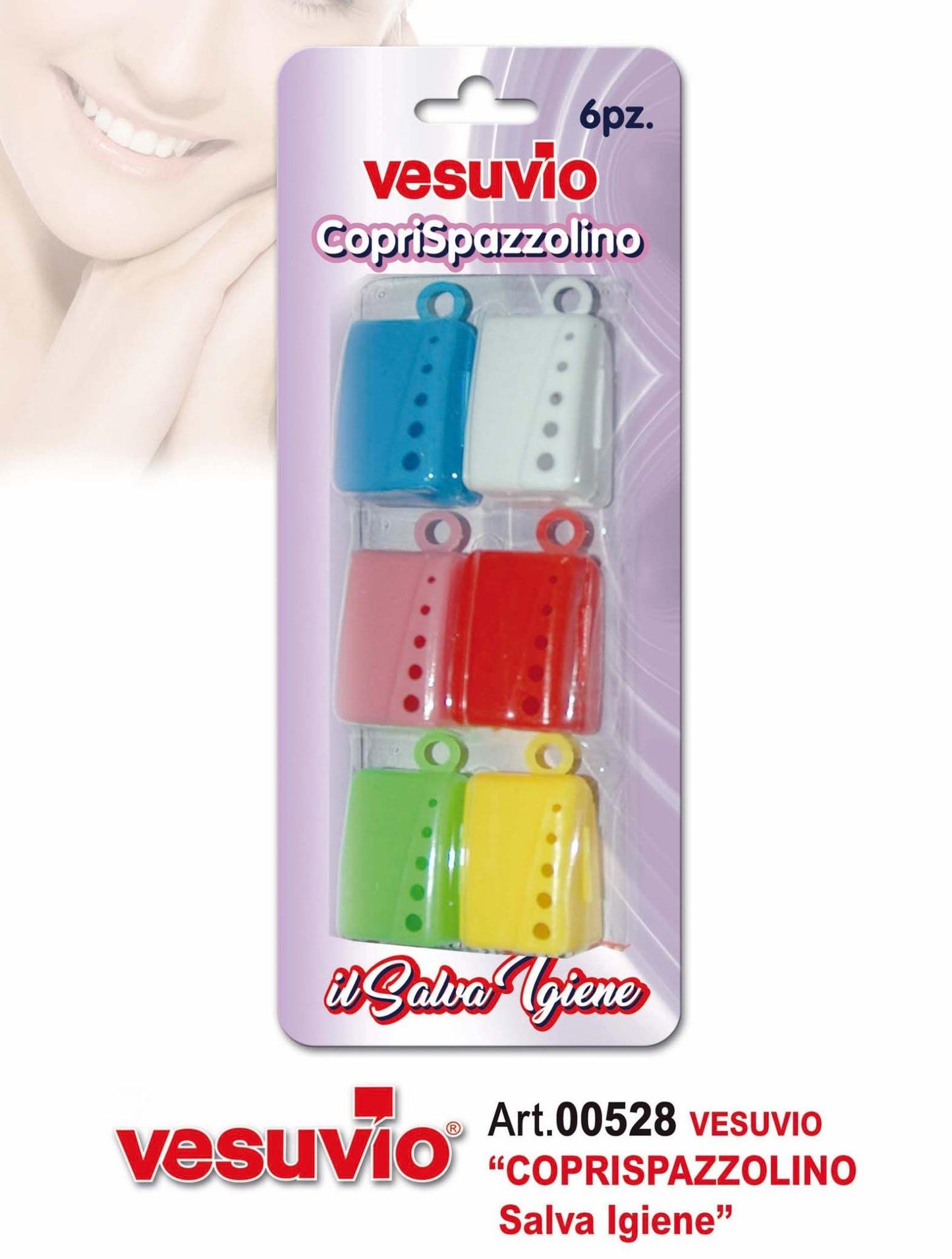 VESUVIO COPRISPAZZOLINO IL SALVA IGIENE 6PZ COLORI ASSORTITI ART.00528