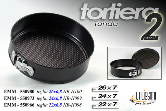 GICOS TORTIERA TONDA 2PZ CM.22X7 0,4MM