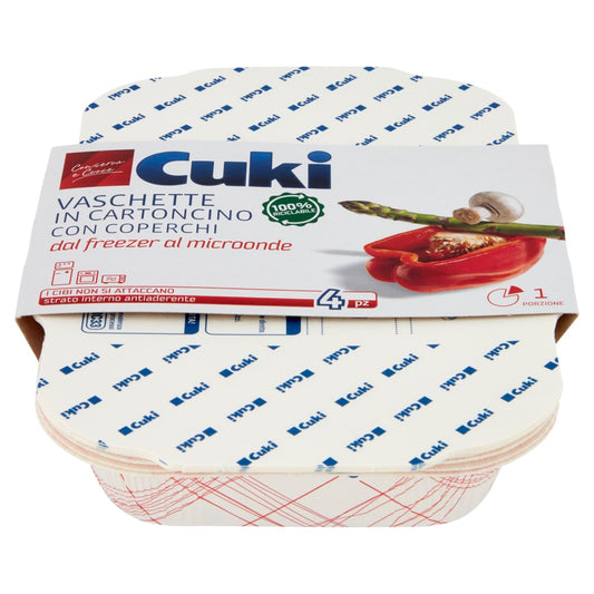 CUKI VASCHETTE IN CARTONCINO CON COPERCHI 1 PORZIONE 4PZ RC33