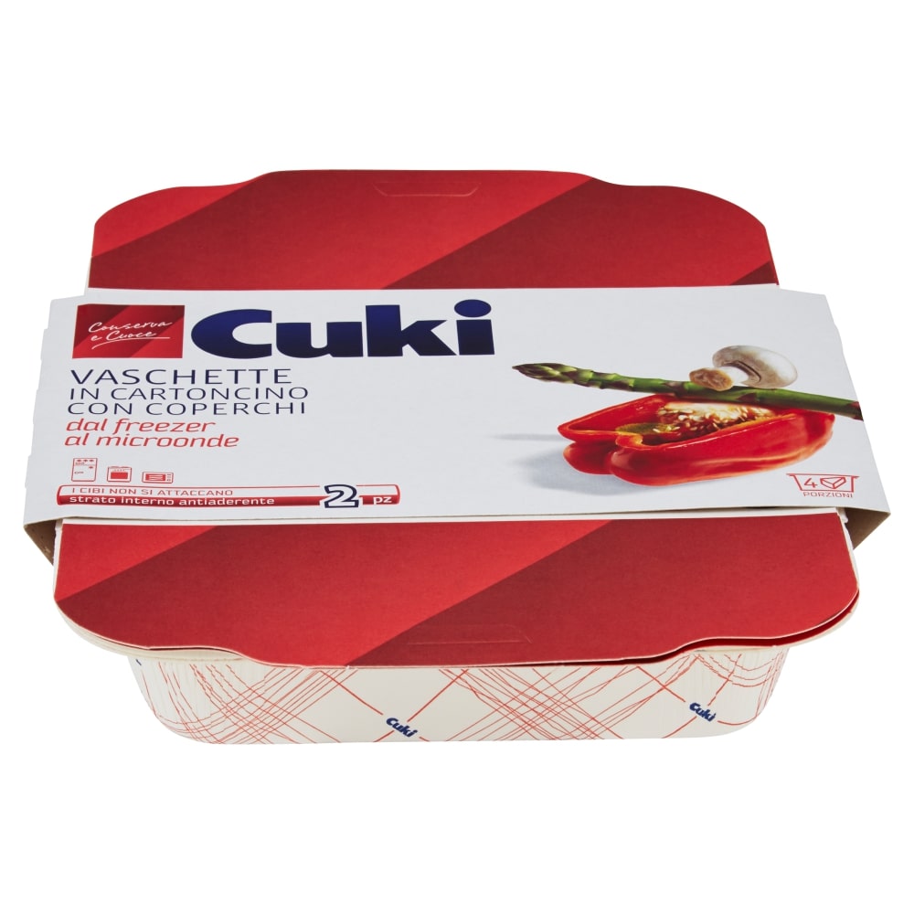 CUKI VASCHETTE IN CARTONCINO CON COPERCHI 4 PORZIONI 2PZ RC2