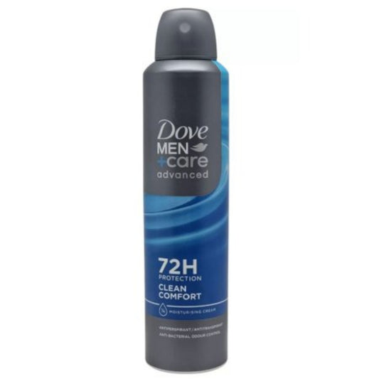 DOVE MEN+CARE DEO SPRAY 250ML ADVANCE CARE CLEAN COMFORT 72H