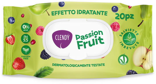 CLENDY SALVIETTE IMBEVUTE MULTIUSO 20PZ PASSION FRUIT EFFETTO IDRATANTE