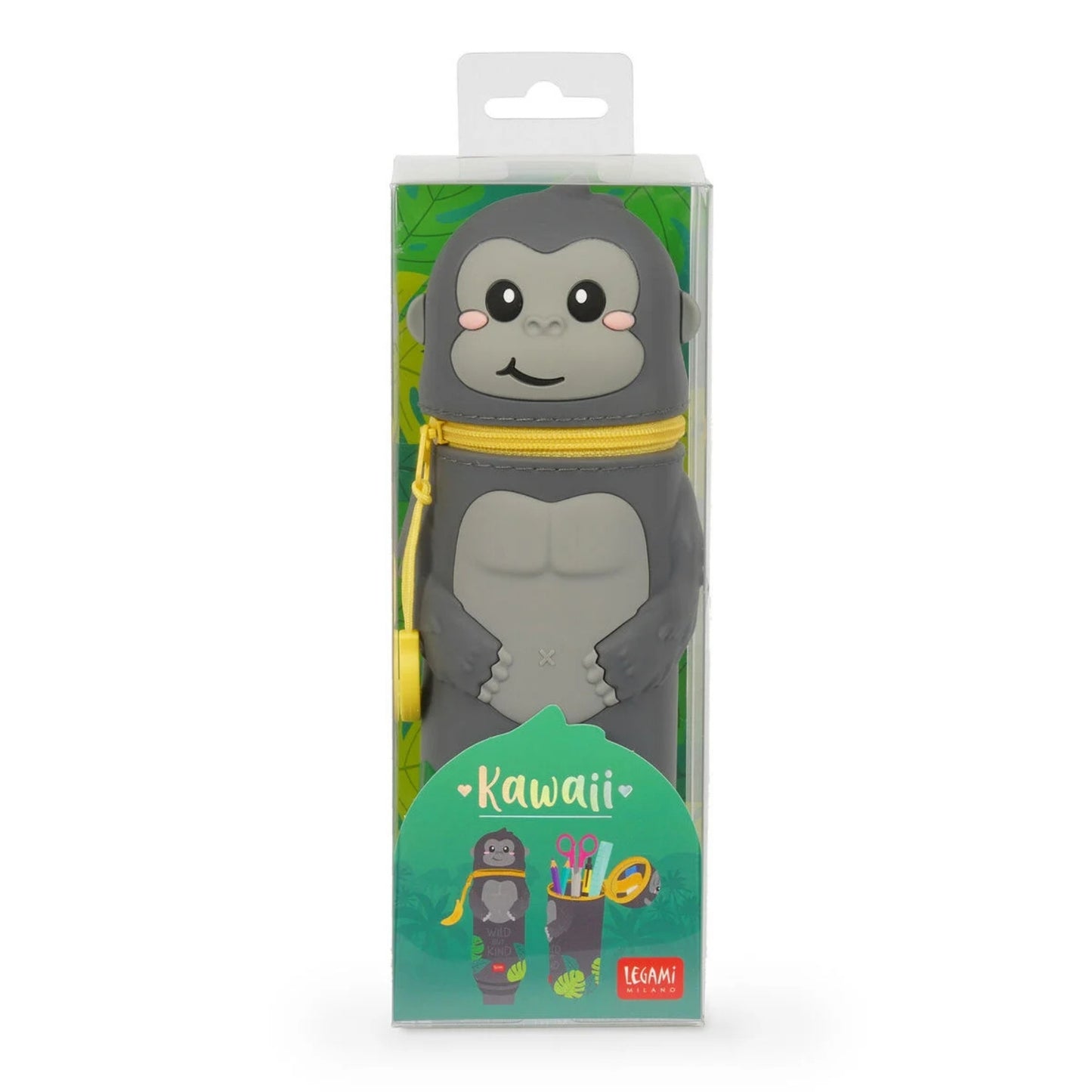 LEGAMI MILANO ASTUCCIO 2 IN 1 IN SILICONE KAWAII SUPER SOFT GORILLA "WILD BUT KIND"