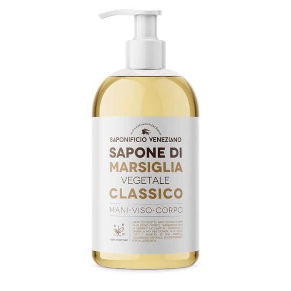 SAPONIFICIO VENEZIANO SAPONE LIQUIDO 500ML DI MARSIGLIA VEGETALE CLASSICO MANI VISO CORPO