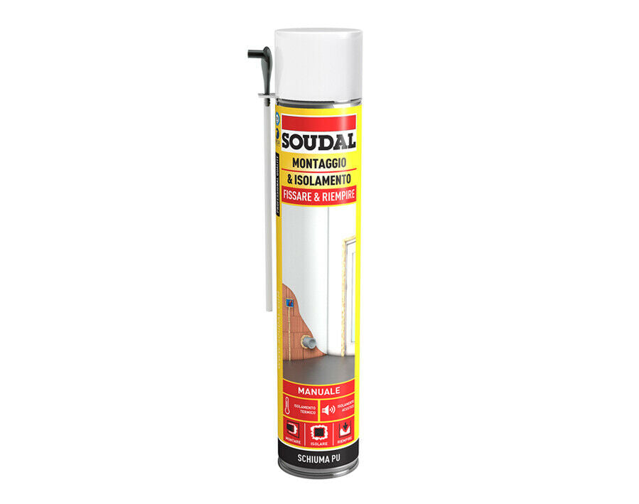 SOUDAL SCHIUMA PU POLIURETANICA MANUALE 750ML