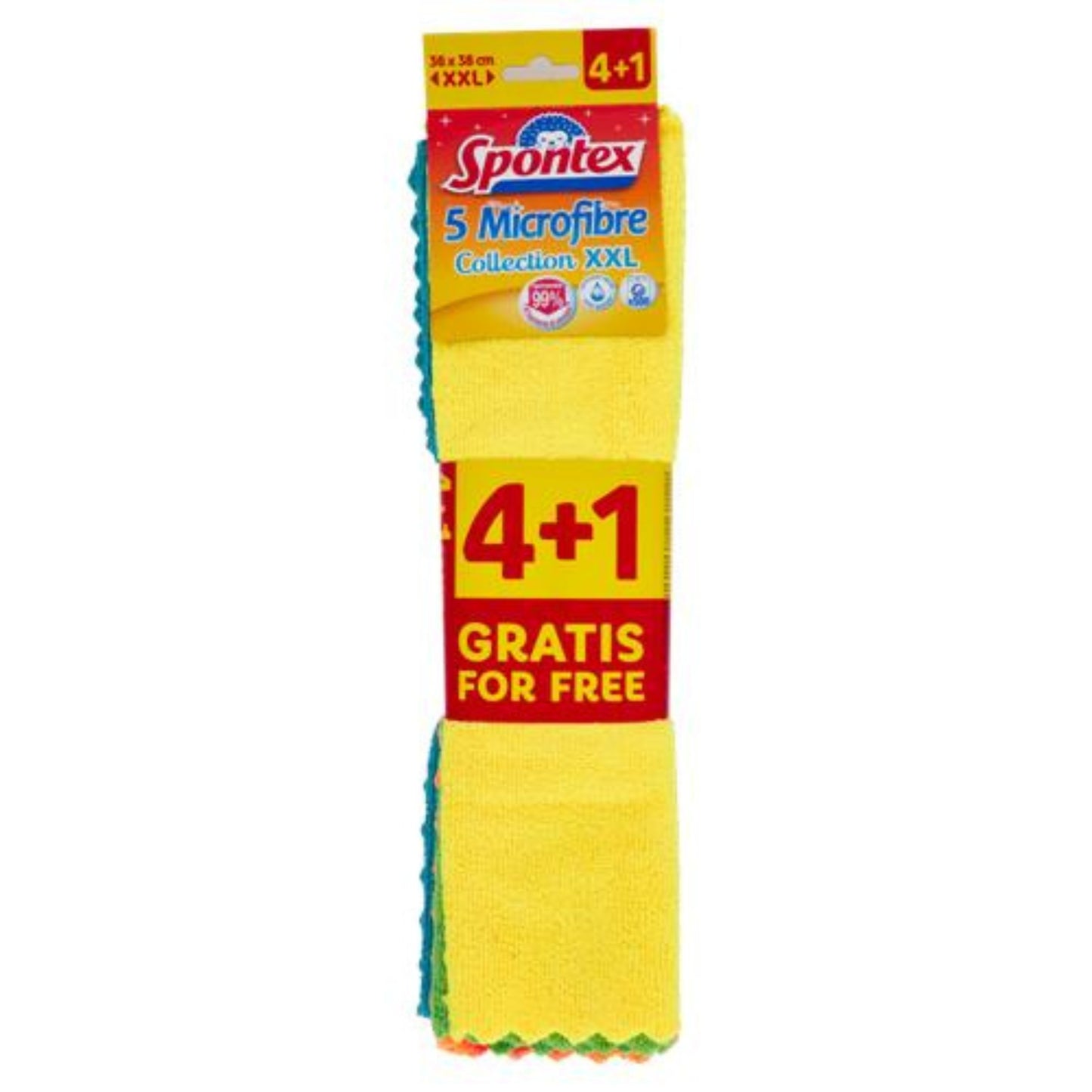 SPONTEX MICROFIBRE COLLECTION XXL CM.36X38 4+1 GRATIS