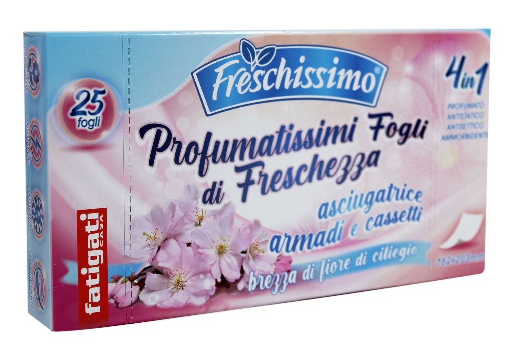 FATIGATI FRESCHISSIMO 25 FOGLI ASCIUGATRICE 4IN1 BREZZA DI FIORE DI CILIEGIO