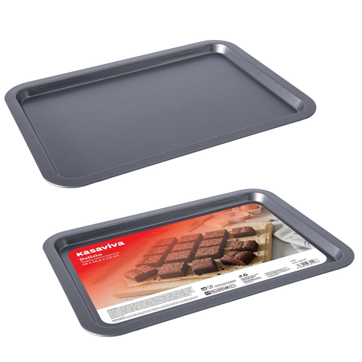 KASAVIVA DELIZIA TEGLIA RETTANGOLARE PIZZA CM.38X26,5X1,5
