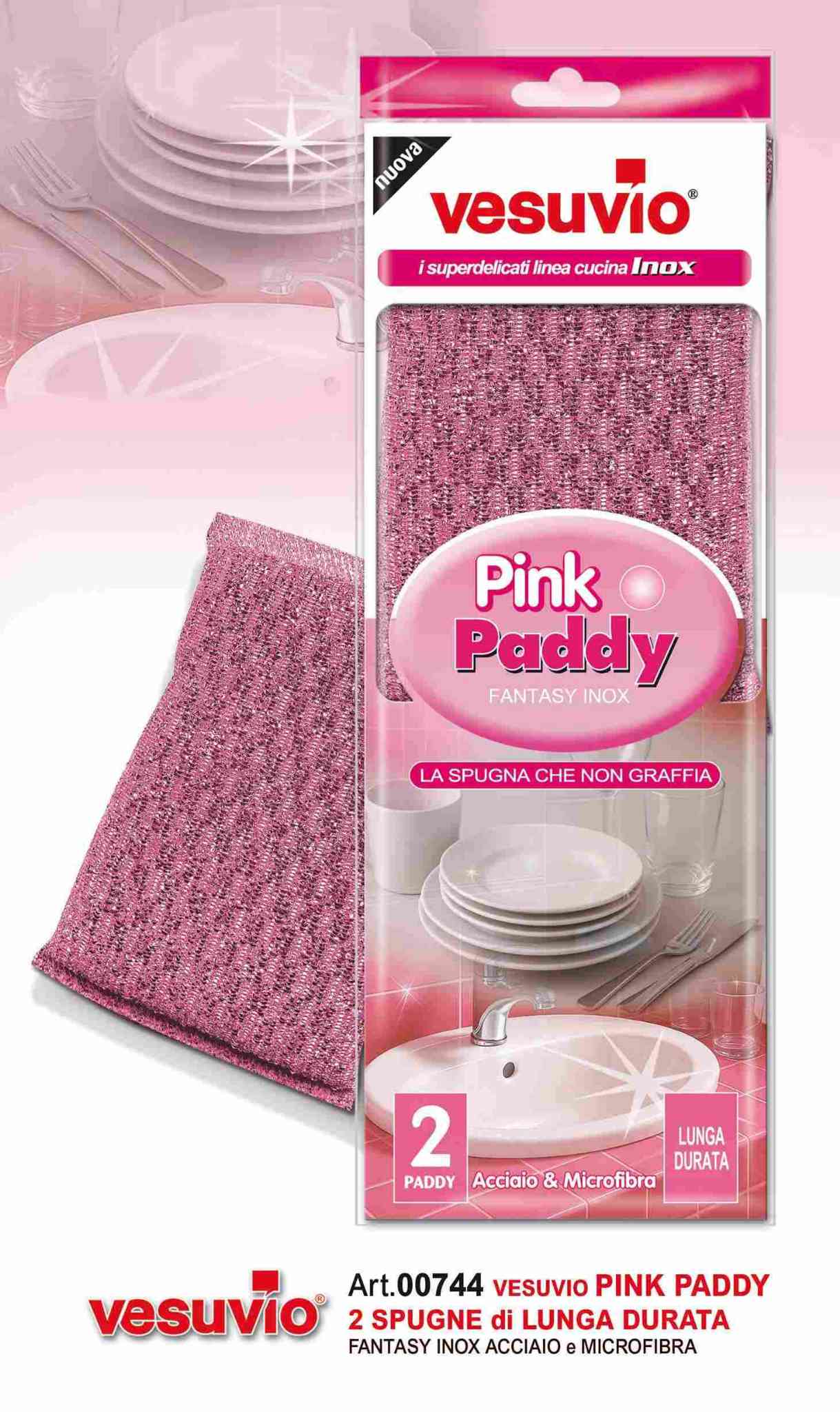 VESUVIO PINK PADDY FANTASY INOX ACCIAIO & MICROFIBRA 2PZ ART.00744