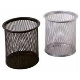 SIAM PORTAPENNE IN METALLO FORATO GRIGIO/NERO CM.8