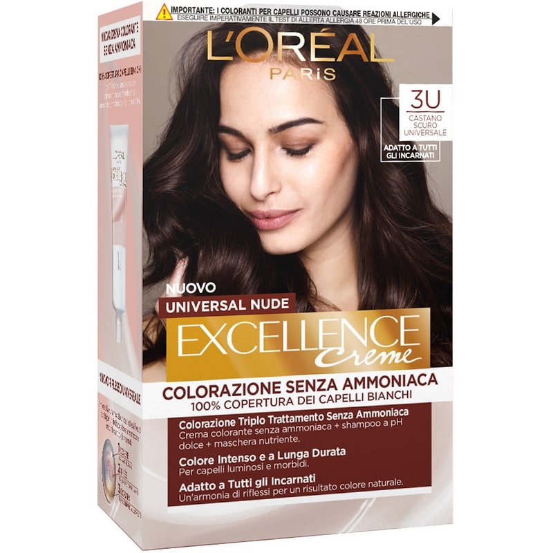 L'OREAL EXCELLENCE CREME UNIVERSAL NUDE 3U CASTANO SCURO UNIVERSALE