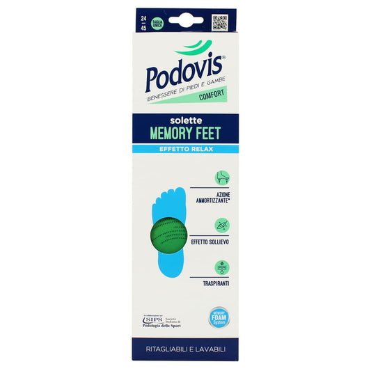 PODOVIS PIEDI E GAMBE SOLETTE MEMORY FEET EFFETTO RELAX SIZE 24/45 TAGLIA UNICA