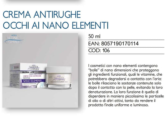 ULTRA RETINOL COMPLEX CREMA VISO ANTIRUGHE OCCHI NANO ELEMENTI 50ML