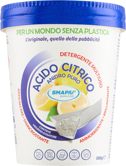 SMAPIU' ACIDO CITRICO ANIDRO PURO MULTIUSO 500G
