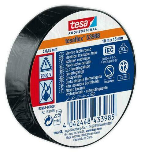 TESA NASTRO ISOLANTE 10MX15MM NERO
