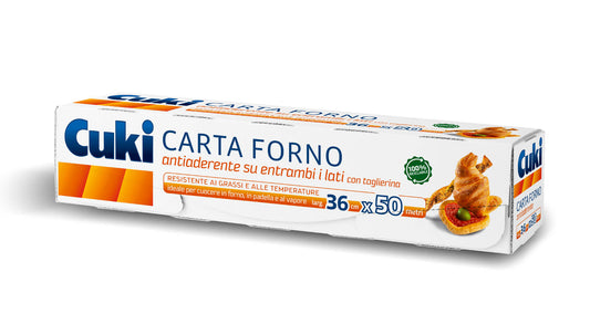 CUKI CARTA FORNO ANTIADERENTE CON TAGLIERINA CM.36 50M