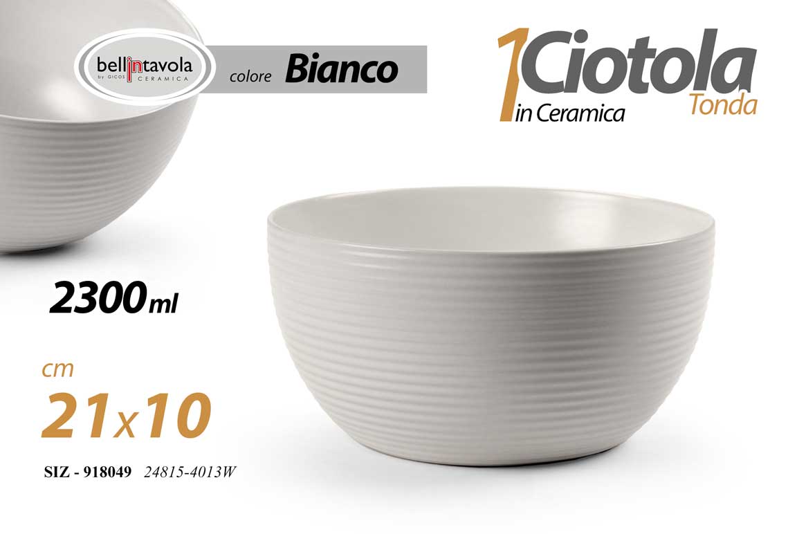 GICOS CIOTOLA TONDA IN CERAMICA 2300ML CM.21X10