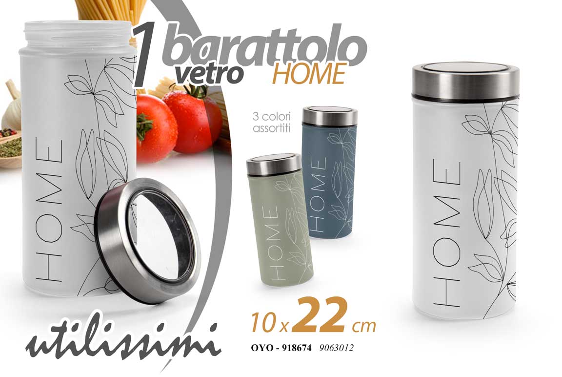 GICOS BARATTOLO VETRO HOME 1,3L CM.10X22 COLORI ASSORTITI