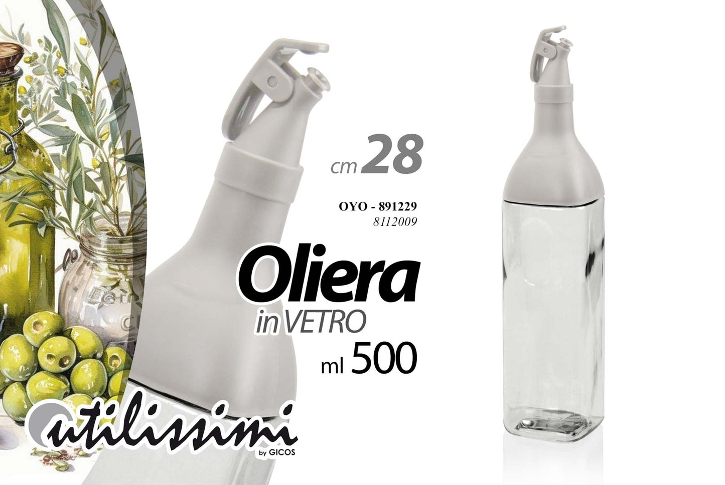GICOS OLIERA IN VETRO CM.28 500ML