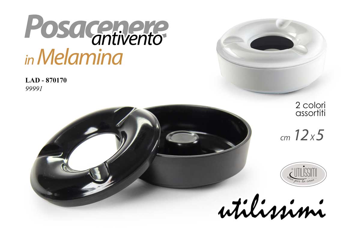 GICOS POSACENERE ANTIVENTO IN MELAMINA CM.12X5 COLORI ASSORTITI
