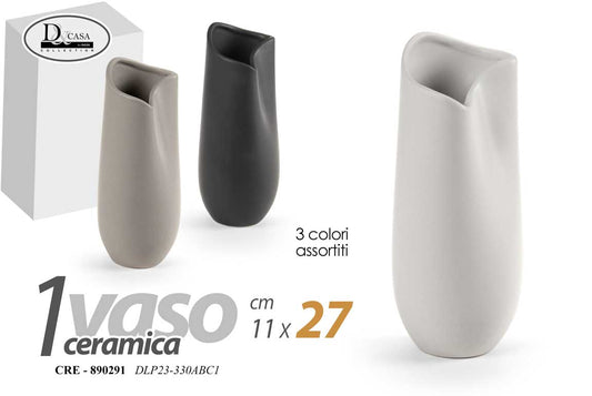 GICOS VASO CERAMICA CM.11X27 COLORI ASSORTITI