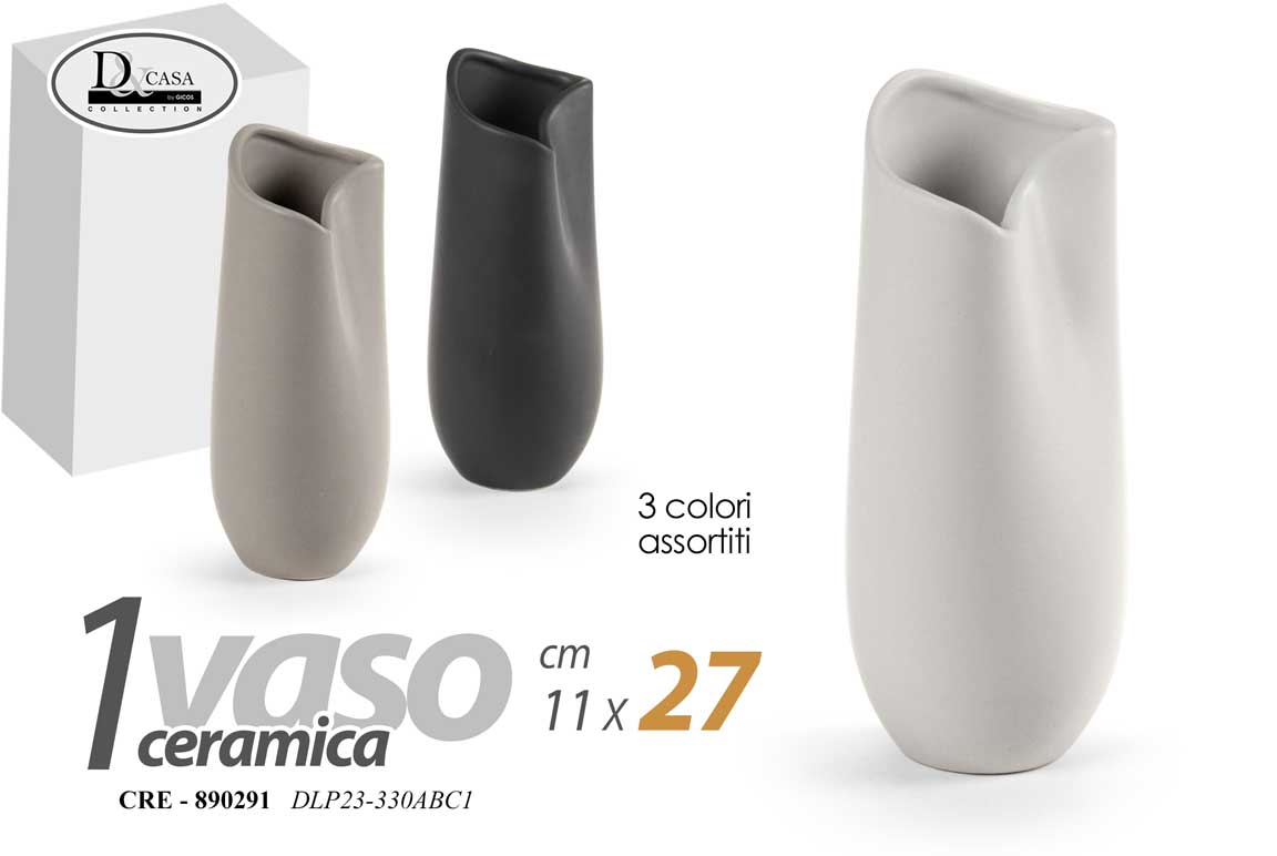 GICOS VASO CERAMICA CM.11X27 COLORI ASSORTITI