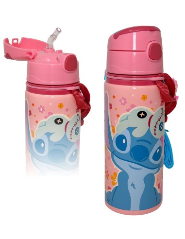 STITCH DISNEY BORRACCIA IN ALLIUMINIO 600 ML CON CANNUCCIA